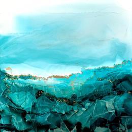 Peinture F3 - 2045  Poésie Marine par Depaire Silvia | Tableau Abstrait Acrylique Marine, Minimaliste, Paysages