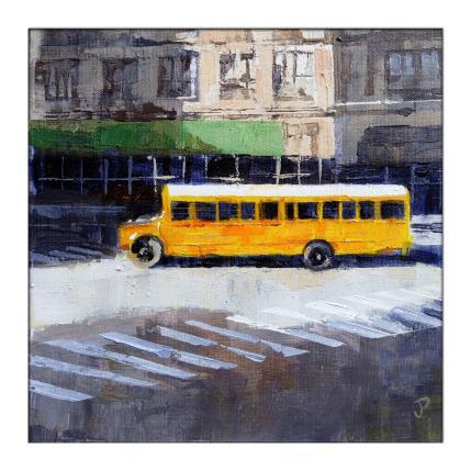 Peinture NY school bus par Poumès Jérôme | Tableau Figuratif Acrylique Urbain