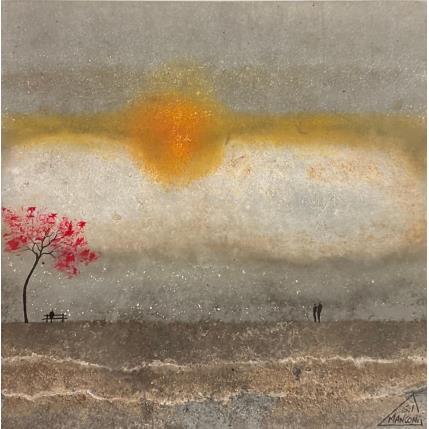 Peinture Bee par Manconi Gil | Tableau Matiérisme Métal, Upcycling Paysages