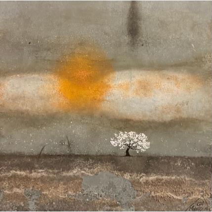 Peinture Bénédict par Manconi Gil | Tableau Matiérisme Métal, Upcycling Paysages