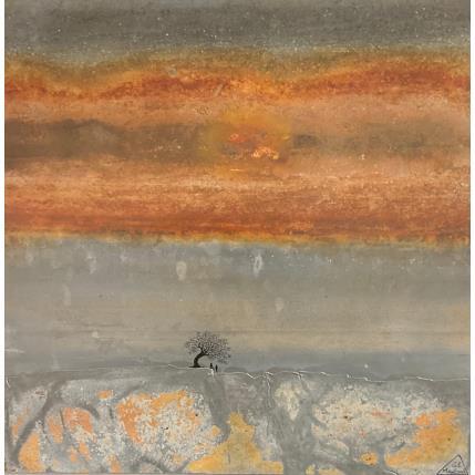 Peinture Bojana par Manconi Gil | Tableau Matiérisme Métal, Upcycling Paysages