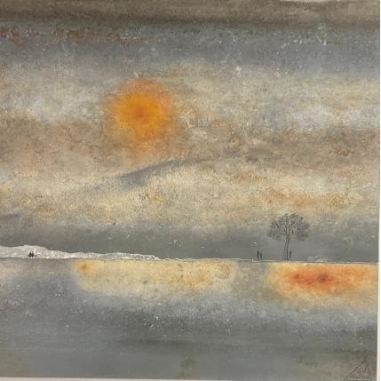 Peinture Brigida par Manconi Gil | Tableau Matiérisme Métal, Upcycling Paysages