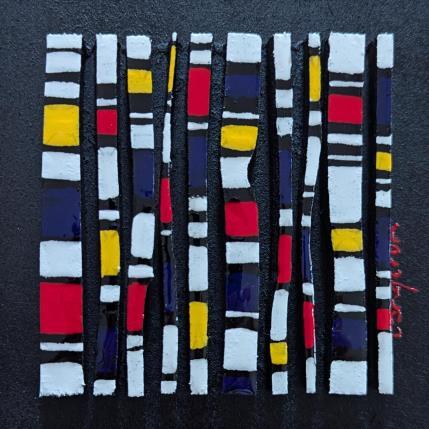 Peinture Bc10 hommage mondrian par Langeron Luc | Tableau Matiérisme Acrylique, Bois, Résine