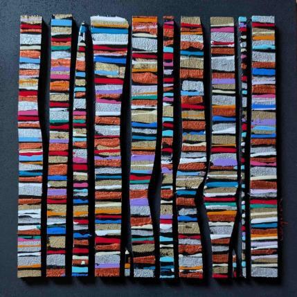 Peinture Bc12 fine or cuivre argent multi par Langeron Luc | Tableau Matiérisme Acrylique, Bois, Résine