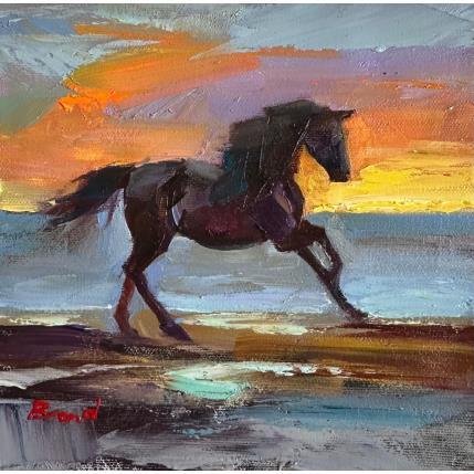 Painting Silent Majesty of the Dusk by Bond Tetiana | Painting Figurative Oil Animals, Marine, Nature
