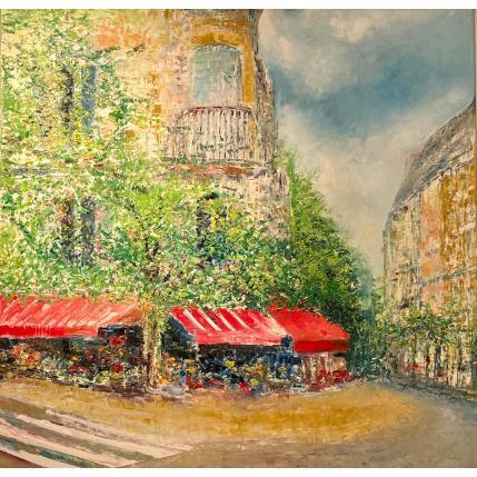 Peinture pause café à st germain par Levesque Emmanuelle | Tableau  Huile