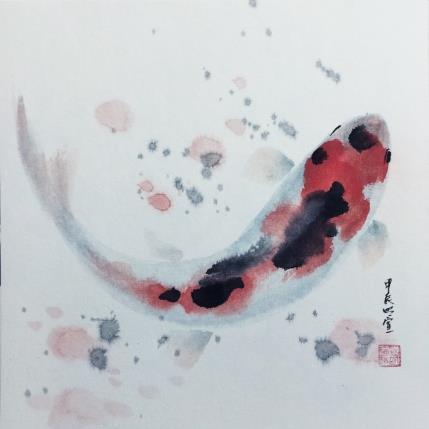Peinture Carp Koi par Du Mingxuan | Tableau Figuratif Aquarelle, Encre Animaux, Nature