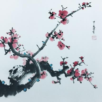 Painting Red blossom 2 by Du Mingxuan | Painting Figurative Ink, Watercolor Nature