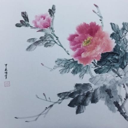 Peinture Peony par Du Mingxuan | Tableau Figuratif Aquarelle, Encre Nature