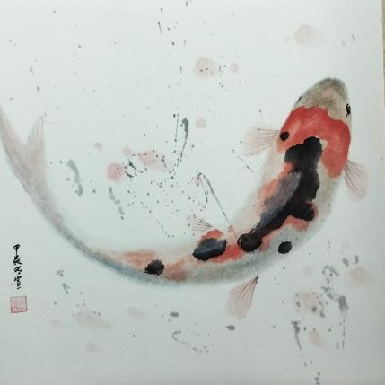 Peinture Carp Koi 2 par Du Mingxuan | Tableau Figuratif Aquarelle, Encre Animaux, Marine