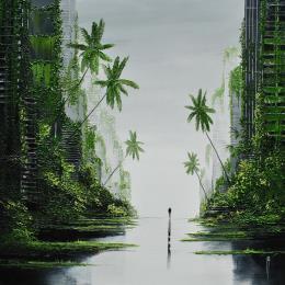 Painting A contre-pied du monde by Galloro Maurizio | Painting Figurative Oil Urban