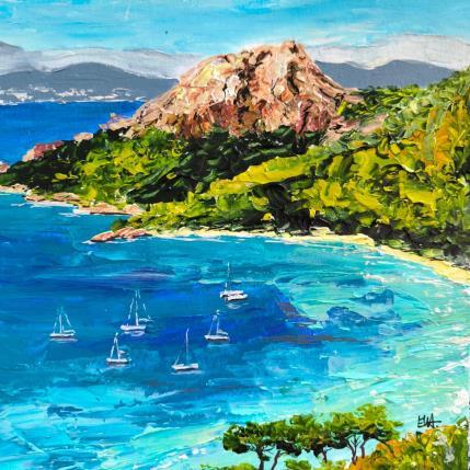 Peinture Voyage sur la côte varoise par Rey Ewa | Tableau Figuratif Acrylique Paysages