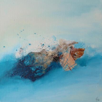 Peinture FRAGMENT D'UNE ILE par Han | Tableau Abstrait Acrylique, Collage Nature