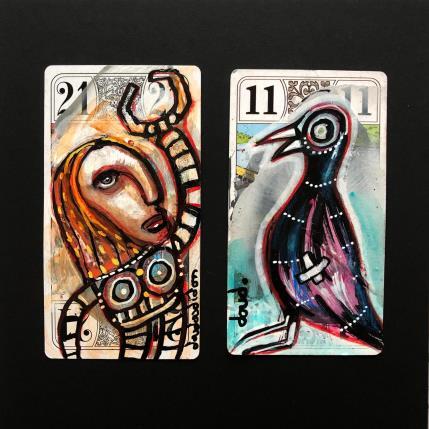 Peinture Une main de fer dans un bec de vautour par Doudoudidon | Tableau Art Singulier Acrylique Scènes de vie