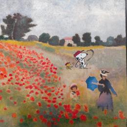 Pintura Golf dans les cloquelicots (Monet) por Marie G.  | Pintura Pop-art Acrylic, Gluing Pop icons