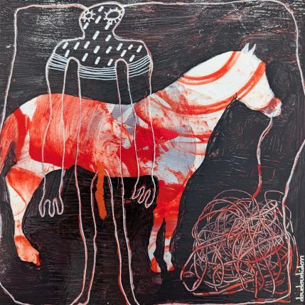 Peinture Fil en aiguille par Doudoudidon | Tableau Art Singulier Acrylique Nu