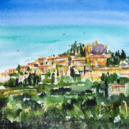 Peinture Eze par Hoffmann Elisabeth | Tableau Figuratif Aquarelle Nature, Urbain