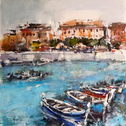 Peinture port de nice par Poumelin Richard | Tableau Figuratif Acrylique, Huile Marine