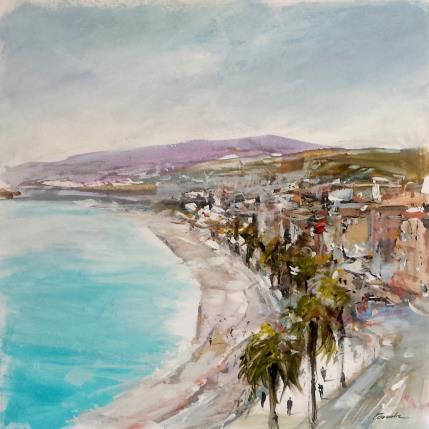 Peinture la promenade des anglais par Poumelin Richard | Tableau Figuratif Acrylique, Huile Marine