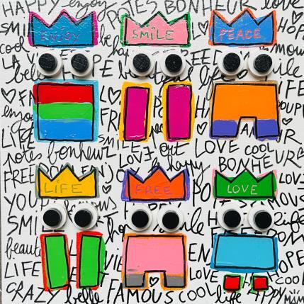 Peinture TRIBU STREET par Mam | Tableau Street Art Acrylique Icones Pop, Noir & blanc, Société