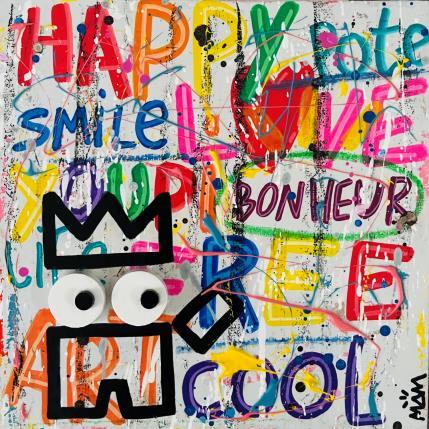 Peinture BONHEUR par Mam | Tableau Pop-art Acrylique Icones Pop, Scènes de vie, Société