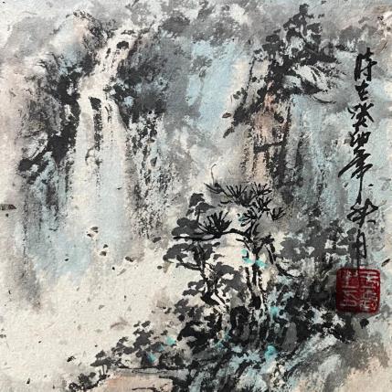 Painting Waterfall  by Yu Huan Huan | Painting Figurative Ink Landscapes