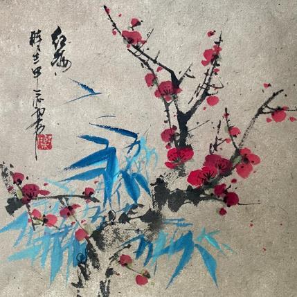 Peinture Bamboo and blossom   par Yu Huan Huan | Tableau Figuratif Encre Nature