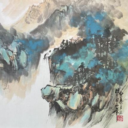 Peinture Morning mist  par Yu Huan Huan | Tableau Figuratif Encre Nature, Paysages