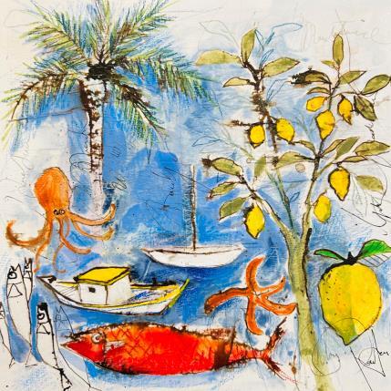 Pintura Intention chromatique por Colombo Cécile | Pintura Naive art Acrylic, Gluing, Ink, Pastel, Watercolor Landscapes, Life style, Nature