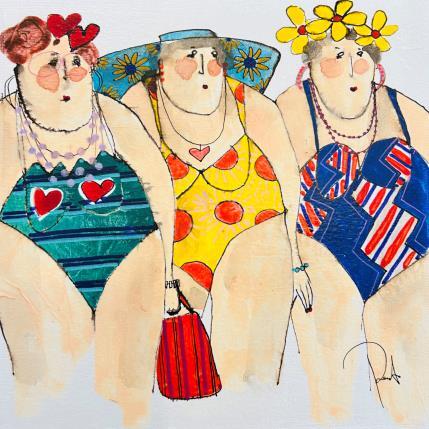 Pintura Charline Yvette claire por Colombo Cécile | Pintura Naive art Acrylic, Gluing, Ink, Pastel, Watercolor Portrait