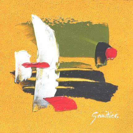 Peinture Jaune soleil par Gaultier Dominique | Tableau Abstrait Huile Minimaliste