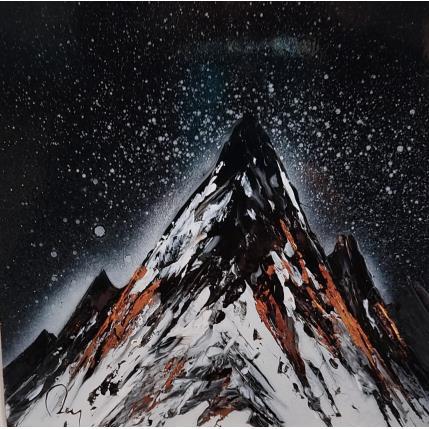 Pintura Winter por Rey Julien | Pintura Figurative Gold leaf Black & White, Landscapes, Nature