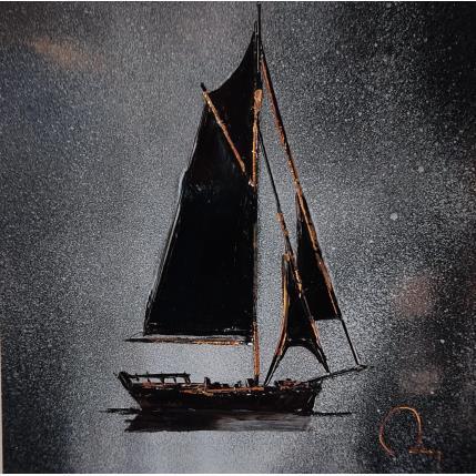 Peinture Voilier par Rey Julien | Tableau Figuratif Feuille d'or