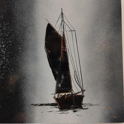 Peinture Dans le vent par Rey Julien | Tableau Figuratif Feuille d'or