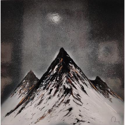 Peinture Montain pass par Rey Julien | Tableau Figuratif Feuille d'or Nature, Noir & blanc