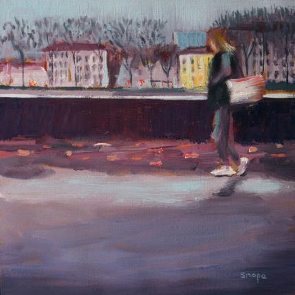 Peinture Automne par Sirope Rémy | Tableau Figuratif Huile Scènes de vie, Urbain