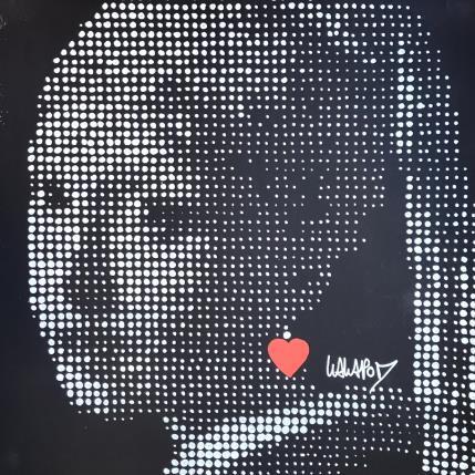 Peinture Jeune fille au cœur black par Wawapod | Tableau Pop-art Acrylique, Posca Icones Pop