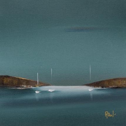 Peinture Evasion 64 par Roussel Marie-Ange et Fanny | Tableau Figuratif Huile Marine, Minimaliste