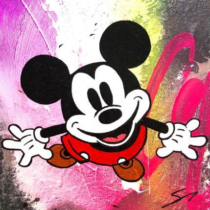 Peinture MICKEY IS HERE par Mestres Sergi | Tableau Pop-art Acrylique, Graffiti Icones Pop