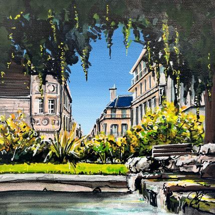 Painting Jardin du Palais des Ducs de Bourgogne à Dijon by Touras Sophie-Kim  | Painting Raw art Acrylic Architecture, Landscapes, Pop icons, Urban
