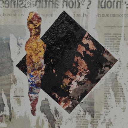 Peinture La Nuit par Rocco Sophie | Tableau Art Singulier Acrylique, Collage, Sable