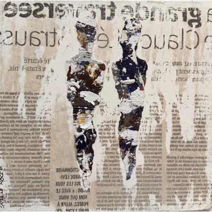 Peinture Couple par Rocco Sophie | Tableau Art Singulier Acrylique, Collage, Sable
