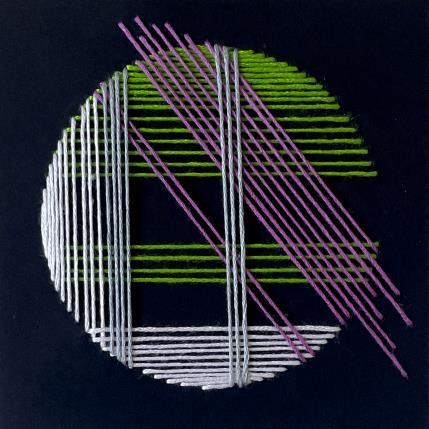 Peinture Filichroma 64 par Pinsard Marine | Tableau Abstrait Textile Minimaliste