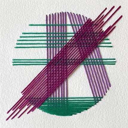 Peinture Filichroma 67 par Pinsard Marine | Tableau Abstrait Textile Minimaliste