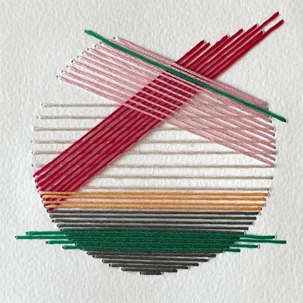 Peinture Filichroma 68 par Pinsard Marine | Tableau Abstrait Textile Minimaliste