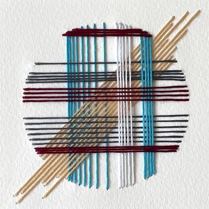 Peinture Filichroma 69 par Pinsard Marine | Tableau Abstrait Textile Minimaliste