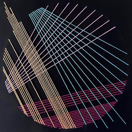 Peinture Filichroma 76 par Pinsard Marine | Tableau Abstrait Textile Minimaliste