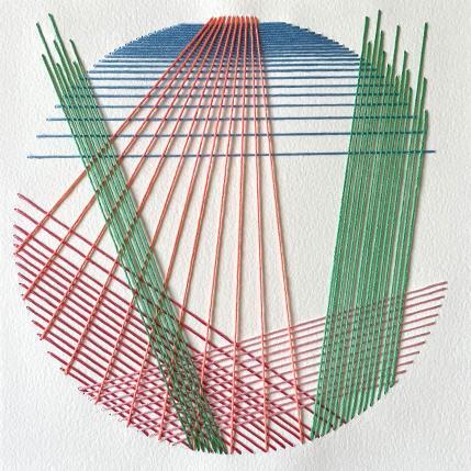 Peinture Filichroma 77 par Pinsard Marine | Tableau Abstrait Textile Minimaliste