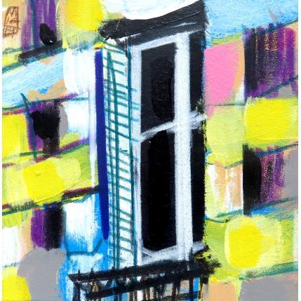 Pintura Nuit fleurie por Anicet Olivier | Pintura Figurative Acrylic, Pastel Architecture, Urban