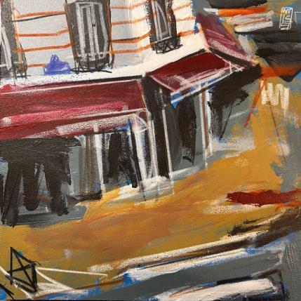 Peinture En bas des rires appellent à la fête par Anicet Olivier | Tableau Figuratif Acrylique, Pastel Architecture, Urbain